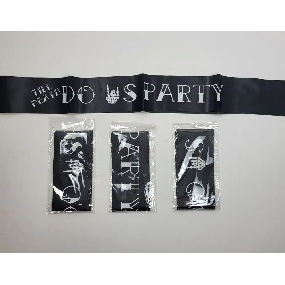 4Till Death Do Us‎ Party Sash Bachelorette Bridal Shower Skeleton Hand